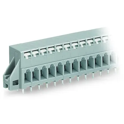 PCB terminal block; push-button; 2.5 mm²; Pin spacing 5 mm; 5-pole; CAGE CLAMP®; clamping collar; 2,50 mm²; gray