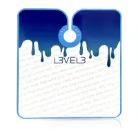 Pelerina frizerie/coafor - L3VEL3 - guler neopren - alba cu insertie albastru - KRAY