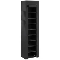 HOMCOM Pantofar 10 Etajere, Cover Antipraf, 20 Perechi, 45 x 30 x 175 cm, Negru | Aosom Romania