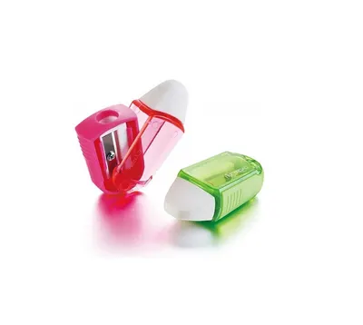 Ascutitoare cu radiera 2 in 1, Keyroad Twist, En-gross