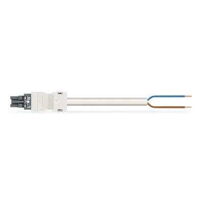 pre-assembled connecting cable; Eca; Socket/open-ended; 2-pole; Cod. L; H05VV-F 2 x 2.5 mm²; 5 m; 2,50 mm²; dark gray