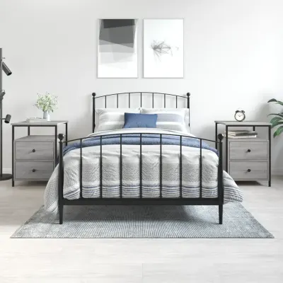vidaXL Noptiere, 2 buc., gri sonoma, 44x45x60 cm, lemn compozit