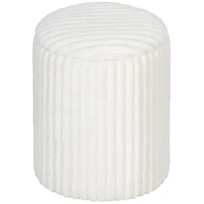 HOMCOM Taburet de depozitare cu capac reversibil, taburet modern din cord pentru living și dormitor, Alb | Aosom Romania