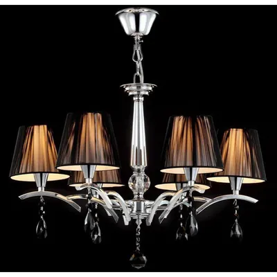 Candelabru Modern Arte,6 becuri dulie E14, 230V,D.58cm, H.42 cm,Crom