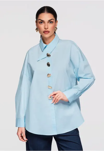 Camasa lunga OW-SH-E0014 - Albastru