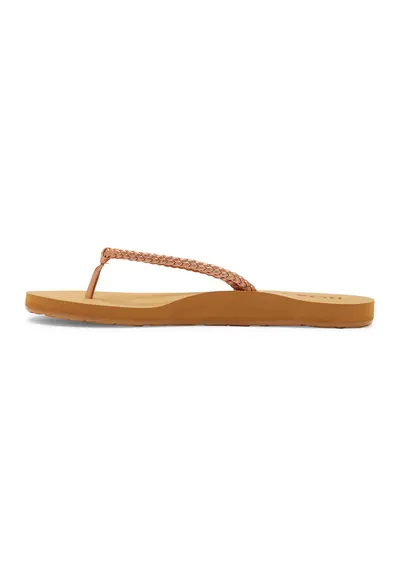 Papuci flip-flop cu barete impletite Costas - Auriu rose
