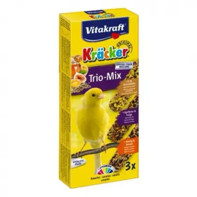 Batoane pentru canari Vitakraft Trio Mix cu ou caise miere 3 buc