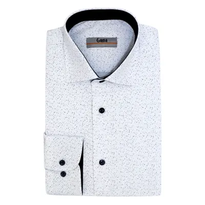 Camasa barbati CONFORT DND Y24-01 Slim Fit, alb/imprimeu bleumarin, Gama | marimea 41/42