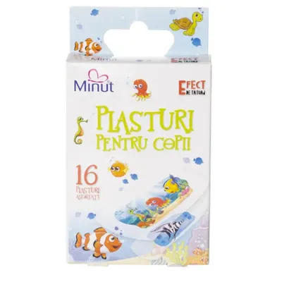 Plasturi pentru copii asortati, tatuaj X 16 Buc, Minut