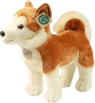 Jucărie de pluș Rappa Eco Friends - Câine Akita, 30 cm
