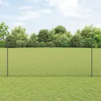 vidaXL Gard hexagonal cu stâlp 10 x 1,4 m Oțel cu strat de PVC Gri