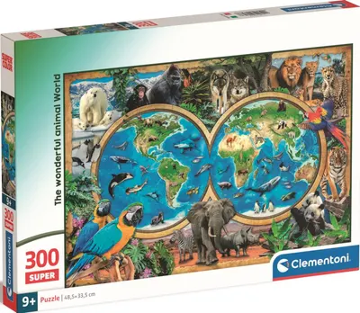 Puzzle Clementoni din 300 piese - Lumea minunată a animalelor