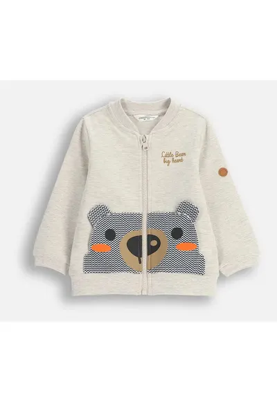 Bluza de trening cu fermoar si broderie