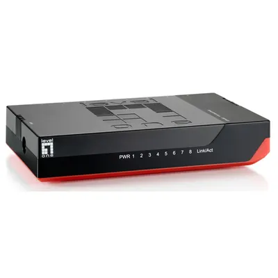 Switch 8xRJ45 10/100/1000,silentios,f.vent.,alim.extern