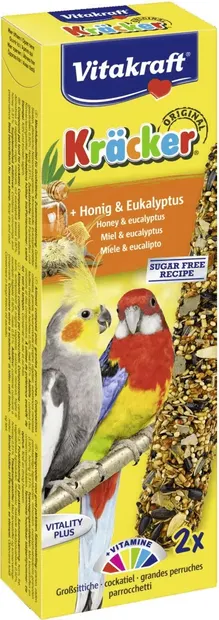 Batoane pentru Nimfa, Vitakraft Kracker cu Miere si Eucalipt, 180 g