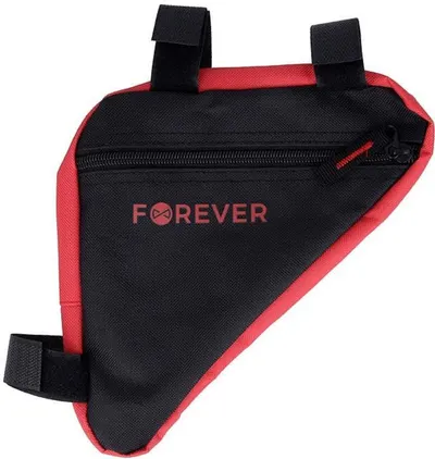 Geantă de bicicletă Forever - Outdoor FB-100, de cadru, negru/roşu