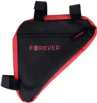 Geantă de bicicletă Forever - Outdoor FB-100, de cadru, negru/roşu