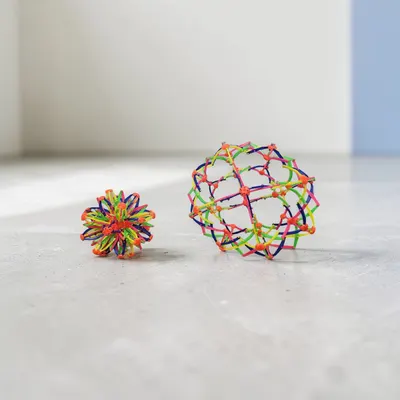 Minge Extensibilă Curcubeu, Jucărie Transformabilă, Tip Hoberman, Antistres pentru Copii,En-gros