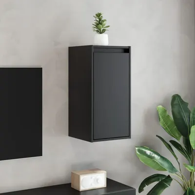 vidaXL Dulapuri de perete, 2 buc., negru, 30x30x60 cm, lemn masiv pin