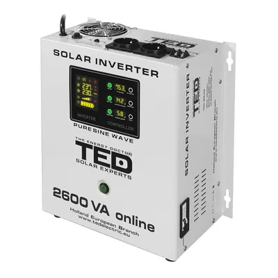 Invertor fotovoltaic online TED000293, 2600 VA, 1800 W, MPPT, 2 prize