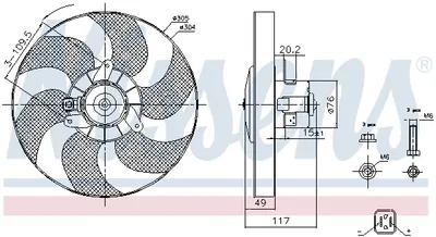 Ventilator Radiator Potrivit Citroen Berlingo, Berlingo Minivan, Xsara; Peugeot Partner, Partner Minivan 1.1-2.0 06.96-12.15