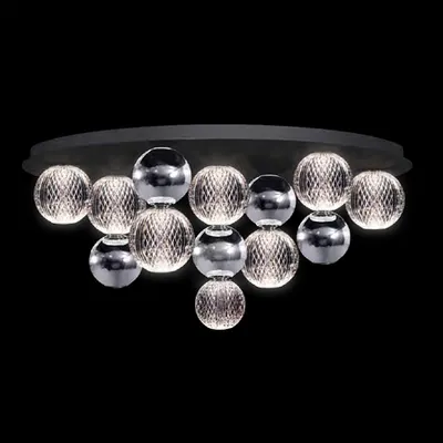 Diamond Led Ceiling Lamp 32w 3000k, Negru+chrome