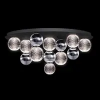 Diamond Led Ceiling Lamp 32w 3000k, Negru+chrome