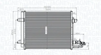 Condensator climatizare (cu uscator) potrivit VW CADDY III, CADDY III MINIVAN, TOURAN 1.4-2.0D 02.03-05.15