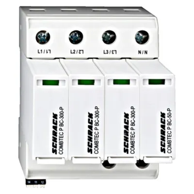 Descărcător broşabil,3+1 TT,Cl.I+II (B+C) 300V / 12.5kA+RC