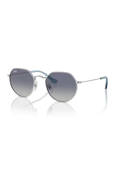 Ochelari de soare rotunzi cu rama metalica Jack - Albastru/Argintiu