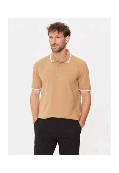 Tricou barbati - 303673635 - Bumbac - Bej - Bej
