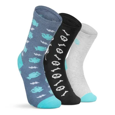 Pachet de 3 șosete crew pentru copii Kick Multicolor