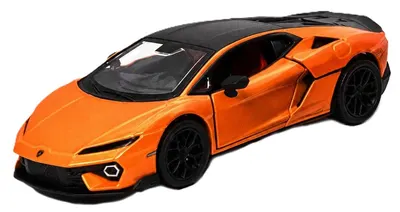 Mașinuță metalică Kinsmart - Lamborghini Temerario, 1:38, portocaliu