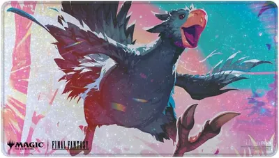 Covoraș pentru jocuri de cărți Ultra Pro - MTG: Final Fantasy x Universes Beyond, Traveling Chocobo (Black) Holofoil Playmat