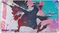 Covoraș pentru jocuri de cărți Ultra Pro - MTG: Final Fantasy x Universes Beyond, Traveling Chocobo (Black) Holofoil Playmat