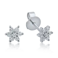 Cercei din aur alb cu diamante de 0.114ct