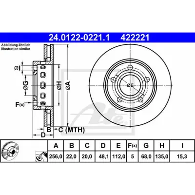 Disc frana ATE 24.0122-0221.1
