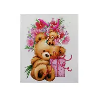 Punga cadou hartie M TEDDY FLORAL