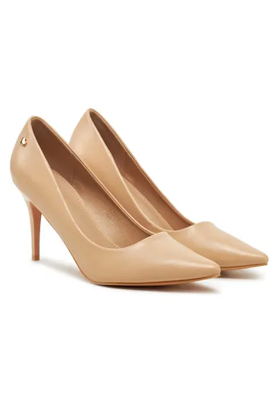 Pantofi eleganti pentru dama - stiletto - bej - sintetic