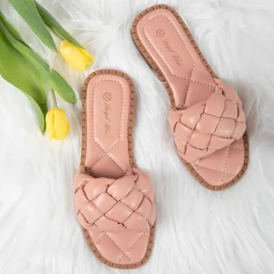 Papuci dama din Piele Ecologica roz CRL0152
