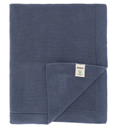 Patura tricotata din bumbac organic Fillikid Blue 80x100 cm