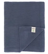 Patura tricotata din bumbac organic Fillikid Blue 80x100 cm