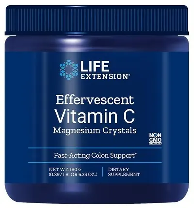 Cristale efervescente de vitamina C și magneziu, 180 g, Life Extension
