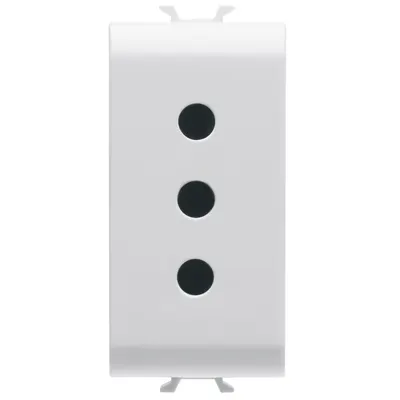 Priza italiana 1 modul Gewiss Chorus GW10201, 2P+E 10A - tip iesire P11, alb