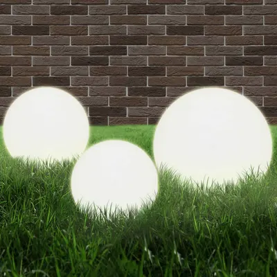Gossi lampi bol cu led 3 buc., sferice, 20/30/40 cm, pmma