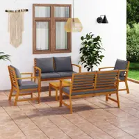 Gossi set mobilier de gradina cu perne, 5 piese, lemn masiv acacia