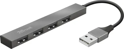 Hub USB Trust - Halyx Mini, 4-porturi, USB-A, gri