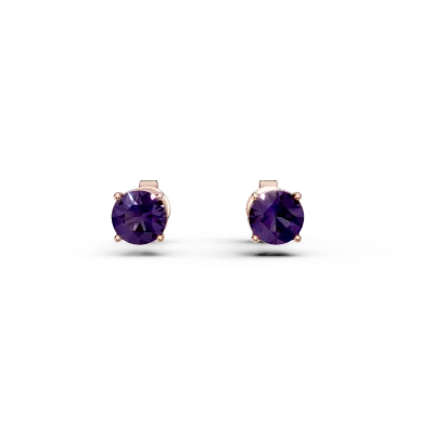 Cercei din aur roz cu ametiste de 0.999ct