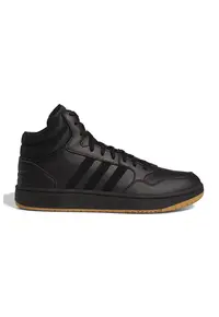 Pantofi sport medii de piele ecologica Hoops 3.0 - Negru/Negru stins