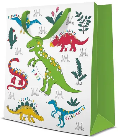 Pungă cadou PAW - Dinosaur, 20 x 25 x 10